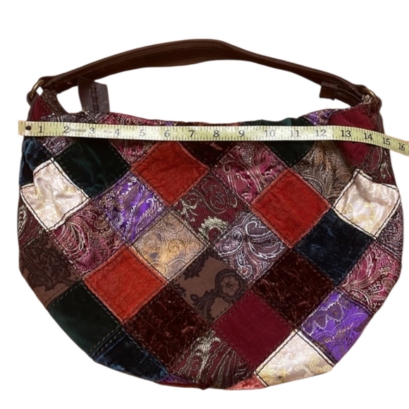 Lucky Brand velvet patchwork quilt hobo bag - Picture 5 of 8